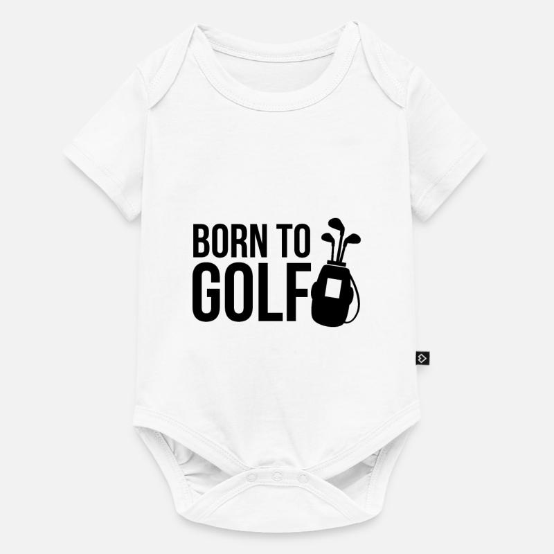 Golf golfen Golfschläger Caddy Geschenk Golfshirt - Baby Premium Kurzarmbody - Weiß