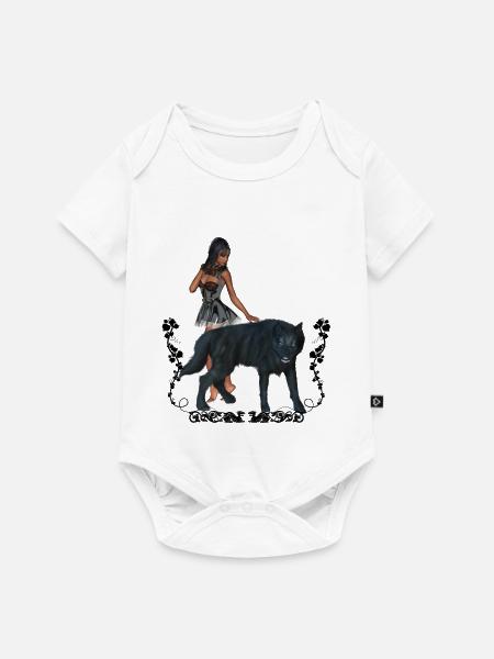 Mit dem Wolf umwerfend - Baby Premium Kurzarmbody - Weiß