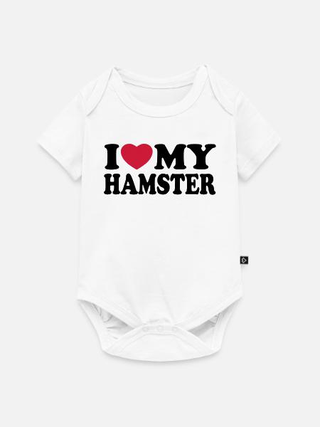 I love my hamster - Ich liebe mein Hamster - Baby Premium Kurzarmbody - Weiß