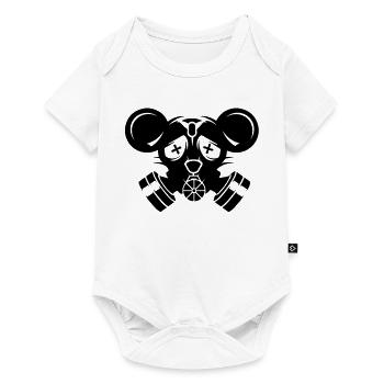 A gas mask with big mouse ears - Baby Premium short-sleeve bodysuit - white - Front