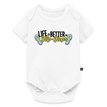 la vie est meilleure dans effondrement - Body à manches courtes Premium Bébé - blanc - Devant