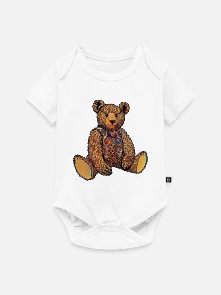 Aquarell Ted - Baby Premium Kurzarmbody - Weiß