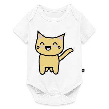 Kawaii Kitteh freut sich - Baby Premium Kurzarmbody - Weiß - Vorne