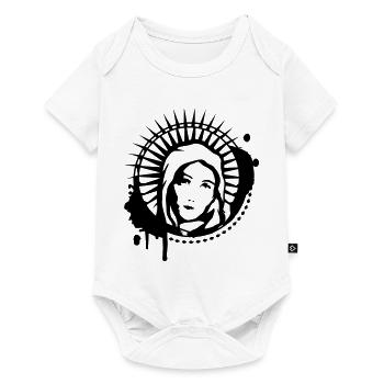 Holy Mary portrait graffiti stencil - Baby Premium short-sleeve bodysuit - white - Front