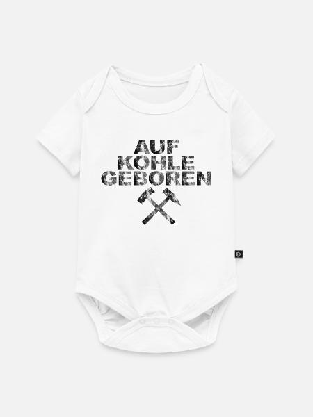 AUF KOHLE GEBOREN - Baby Premium Kurzarmbody - Weiß