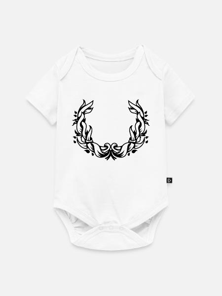 floraler Kranz - Baby Premium Kurzarmbody - Weiß