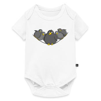 Vogel fett und witzig - Baby Premium Kurzarmbody - Weiß - Vorne