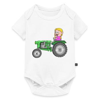 Traktor Kinder - Baby Premium Kurzarmbody - Weiß - Vorne