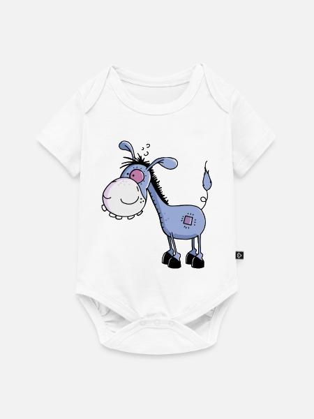Esel - Langohresel - Eselchen - Baby Premium Kurzarmbody - Weiß