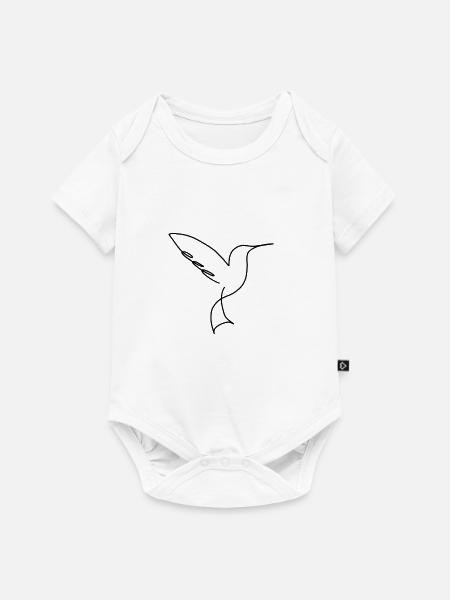 Kolibri Silhouette - Schlichtes Natur Design - Baby Premium Kurzarmbody - Weiß