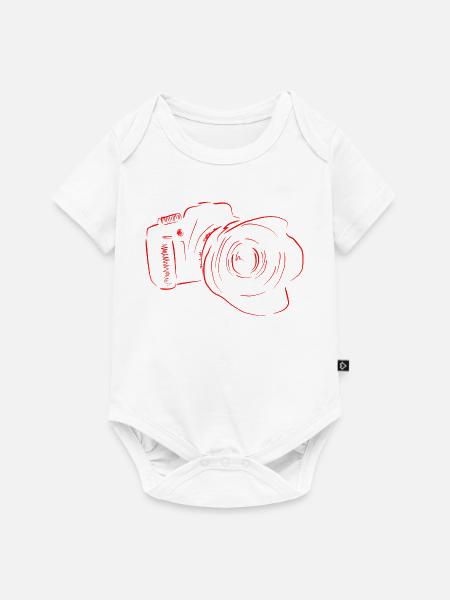 kamera - Baby Premium Kurzarmbody - Weiß