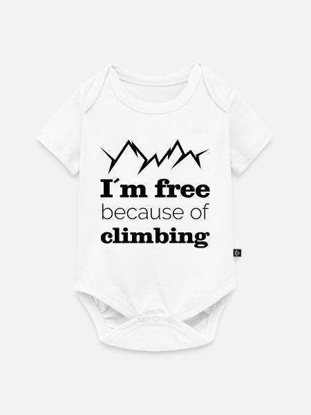 Berge wandern klettern Natur Freiheit Sprüche icon - Baby Premium Kurzarmbody - Weiß