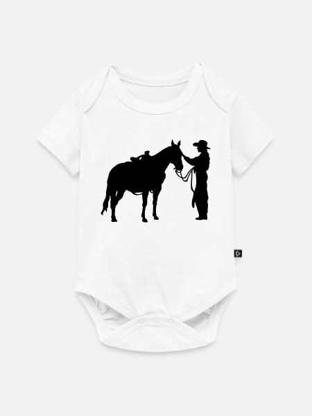 Frau mit Pferd - Baby Premium Kurzarmbody - Weiß