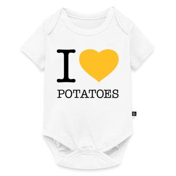 J’AIME LES POMMES DE TERRE Pommes de terre Purée de pommes de terre - Body à manches courtes Premium Bébé - blanc - Devant