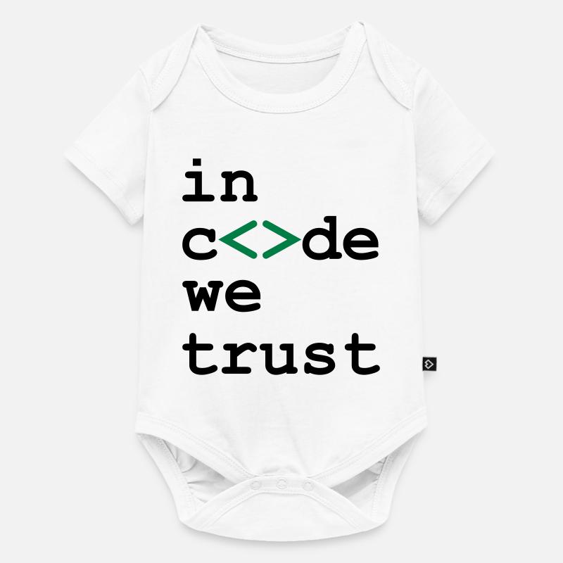 [ In code we trust ] - Baby Premium Kurzarmbody - Weiß