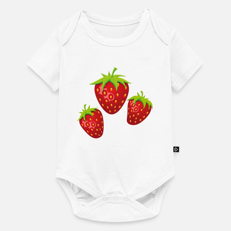 3fraises - Body à manches courtes Premium Bébé - blanc