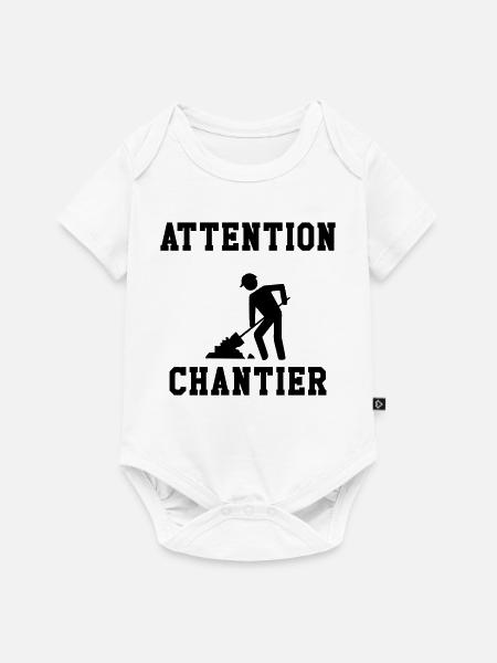Achtung Website - Baby Premium Kurzarmbody - Weiß