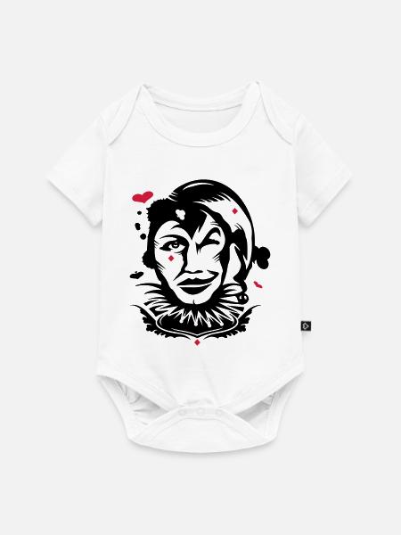Spielkarte Joker - Baby Premium Kurzarmbody - Weiß