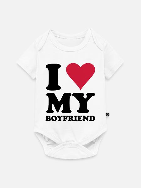 I Love My Boyfriend - Baby Premium Kurzarmbody - Weiß