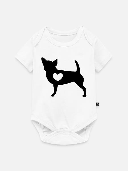 Chihuahua mit Herz - Baby Premium Kurzarmbody - Weiß