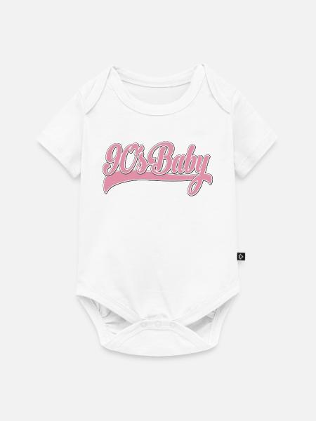 90s Baby Pink Retro Script - Baby Premium Kurzarmbody - Weiß