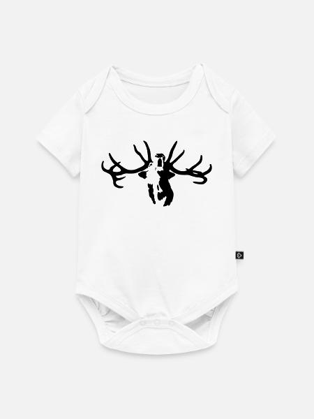 Hirsch - Baby Premium Kurzarmbody - Weiß