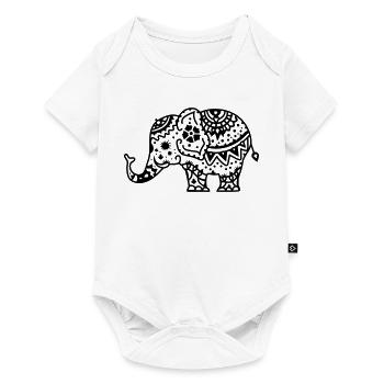 Decorated Indian elephant - Baby Premium short-sleeve bodysuit - white - Front