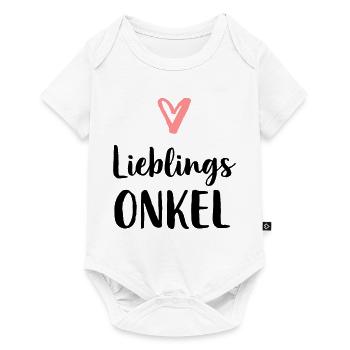 Lieblings Onkel Herz Geschenk Geburtstag - Baby Premium Kurzarmbody - Weiß - Vorne