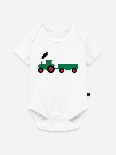 traktor trecker anhaenger - Baby Premium Kurzarmbody - Weiß