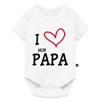 I Love mon Papa - Body à manches courtes Premium Bébé - blanc - Devant