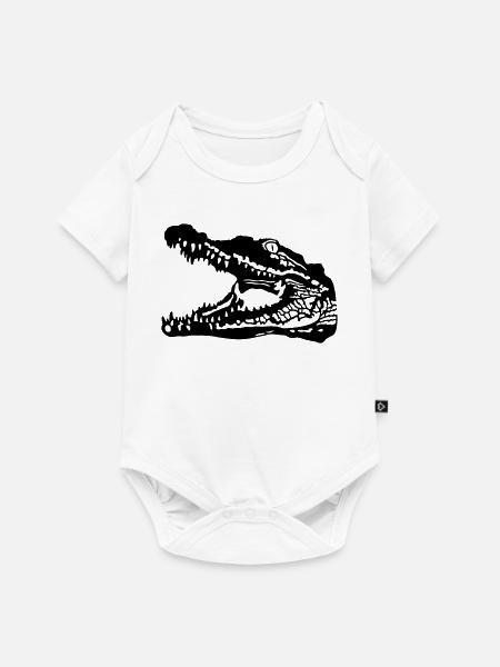 Krokodil - Baby Premium Kurzarmbody - Weiß