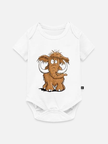 Felliges Mammut I Comic Tiere I Elefant Geschenk - Baby Premium Kurzarmbody - Weiß