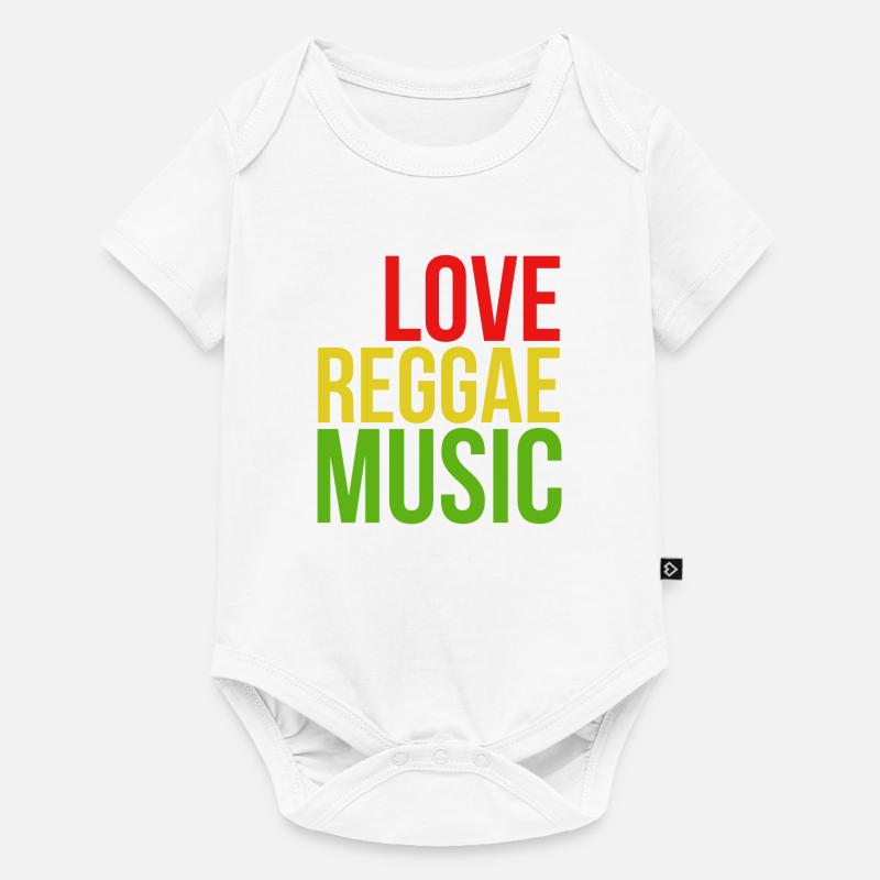 One Love Conception musicale Reggae - Body à manches courtes Premium Bébé - blanc