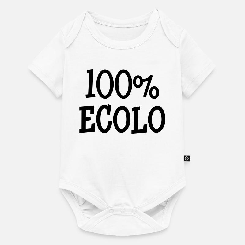 100% Ecolo - Body à manches courtes Premium Bébé - blanc