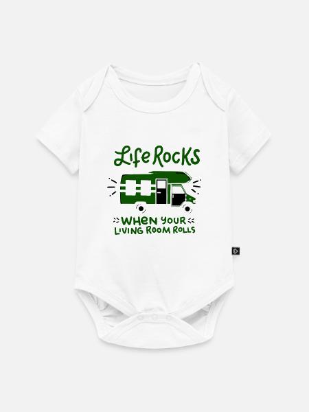 Camping - Baby Premium Kurzarmbody - Weiß