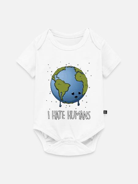 Hasse die Menschen - Baby Premium Kurzarmbody - Weiß
