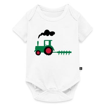 traktor trecker landwirtschaft - Baby Premium Kurzarmbody - Weiß - Vorne