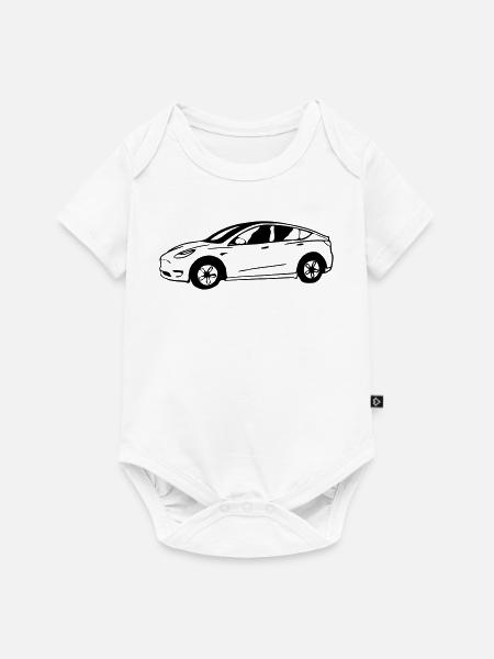 Model Y schematisch gezeichnet - Premium kortærmet baby-body  - hvid