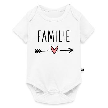 Familie Herz Pfeil Liebe Amor Zusammenhalt - Baby Premium Kurzarmbody - Weiß - Vorne