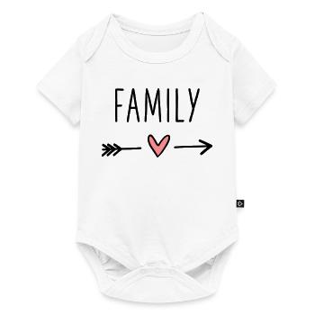 Family heart arrow love cupid cohesion - Baby Premium short-sleeve bodysuit - white - Front