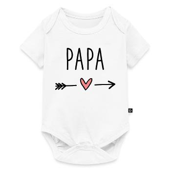 Papa Herz Pfeil Liebe Vatertag Geschenk - Baby Premium Kurzarmbody - Weiß - Vorne