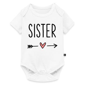 Sister coeur flèche amour petite amie cadeau - Body à manches courtes Premium Bébé - blanc - Devant