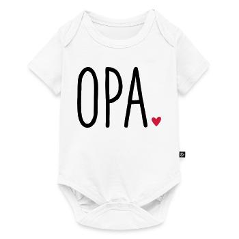 Opa Herz - Geschenk Enkel Liebe - Baby Premium Kurzarmbody - Weiß - Vorne