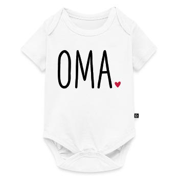 Oma Herz - Geschenk Muttertag Enkel Liebe - Baby Premium Kurzarmbody - Weiß - Vorne