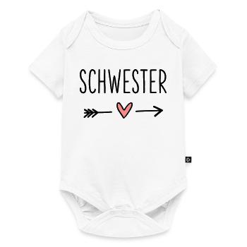 Schwester Herz Pfeil Liebe Freundin Geschenk - Baby Premium Kurzarmbody - Weiß - Vorne