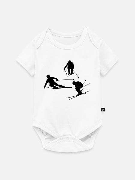 Skifahrer - Baby Premium Kurzarmbody - Weiß