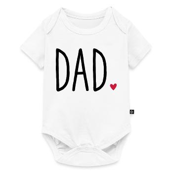 papa coeur - cadeau fête des pères famille enfant amour - Body à manches courtes Premium Bébé - blanc - Devant