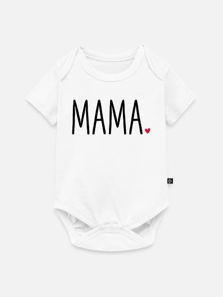 Mama Herz - Geschenk Muttertag Kind Liebe - Baby Premium Kurzarmbody - Weiß