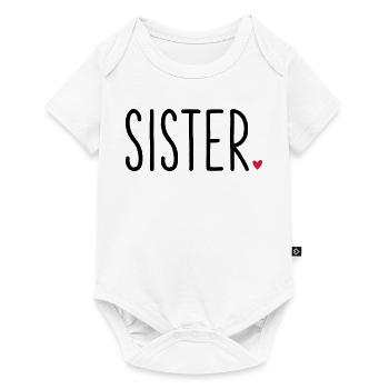 Sister coeur - famille de frères et sœurs cadeau - Body à manches courtes Premium Bébé - blanc - Devant