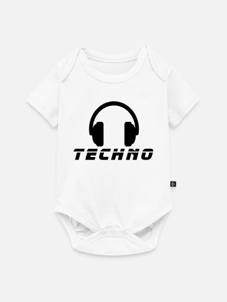 Techno Music - Baby Premium Kurzarmbody - Weiß